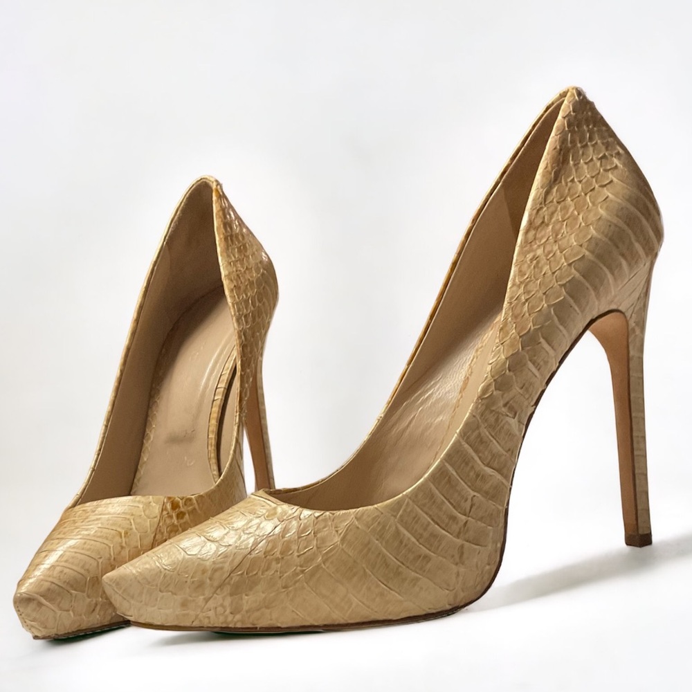 Rachel Roy Nude Cream Snakeskin Print High Heal Pumps Women’s 8 1/2 EU39